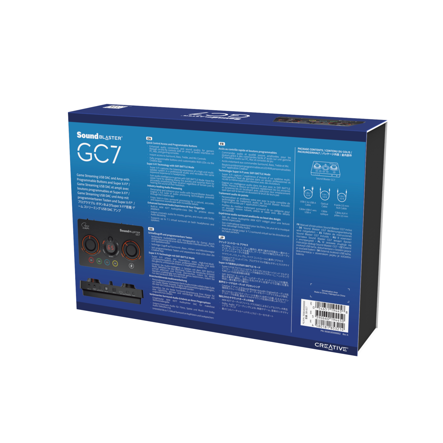 TARJETA DE SONIDO CREATIVE DAC USB SOUND BLASTER GC7 - 7