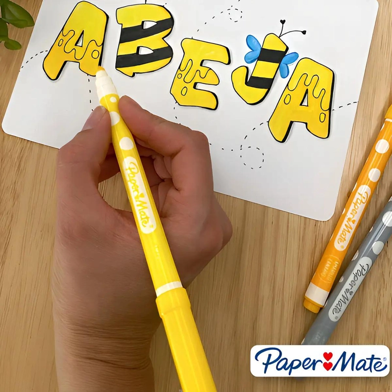 CAJA CON 24 MARCADORES PUNTA CONICA PAPERMATE SURTIDAS - 7
