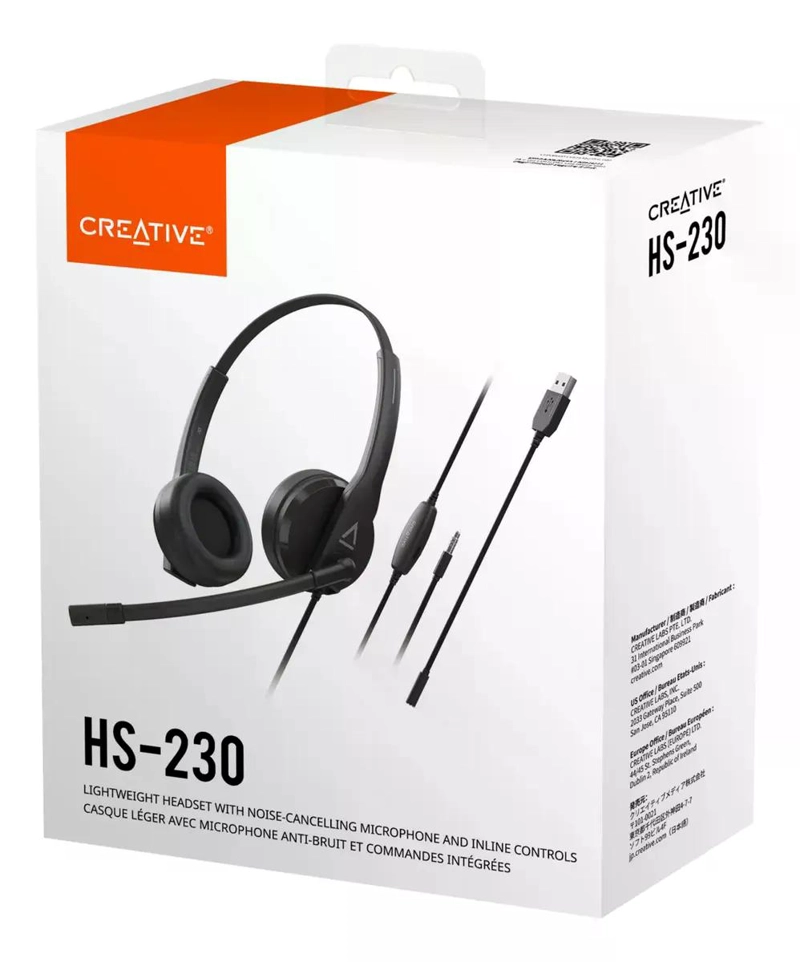 AUDIFONO HEADSET CREATIVE HS-230 NEGRO USB Y 3.5 NEGRO - 2