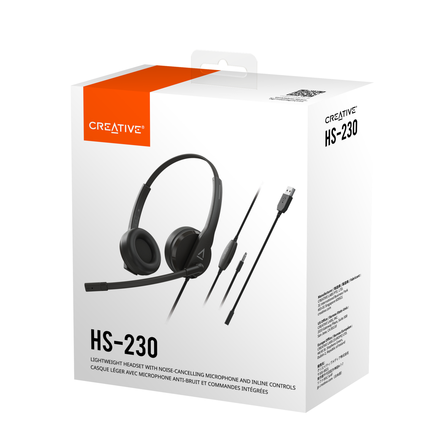 AUDIFONO HEADSET CREATIVE HS-230 NEGRO USB Y 3.5 - 2