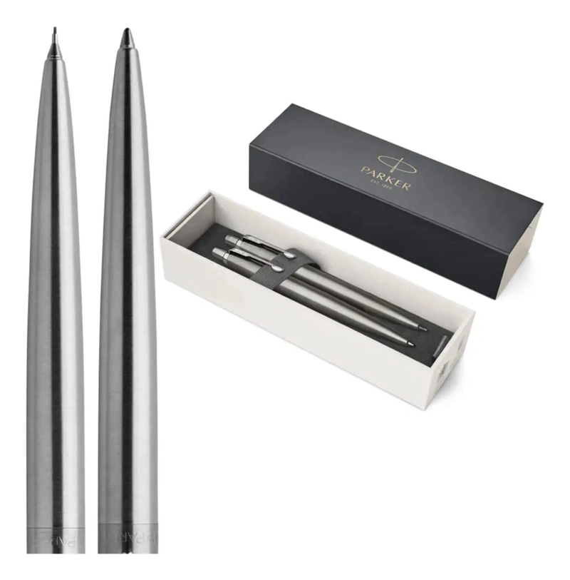 SET PARKER PACK BOLIGRAFO Y PORTAMINAS JOTTER ACERO AZUL - 1