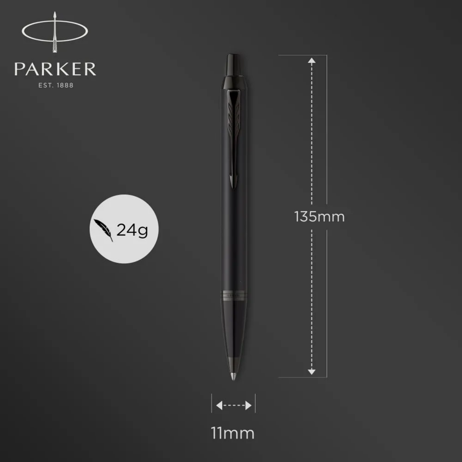 BOLIGRAFO PARKER IM ACHROMATIC NEGRO MATE TINTA NEGRA - 4