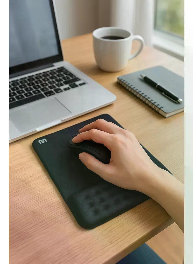 MOUSE PAD CON APOYA MUÑECAS GEL MULTILASER AC365 NEGRO - 2