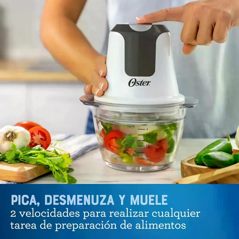 MINI PICADORA OSTER 3 TAZAS CON BOWL DE VIDRIO 2169812 BLANCO - 6