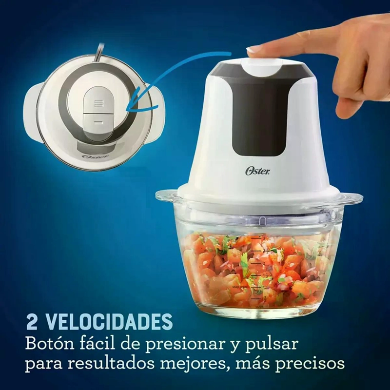 MINI PICADORA OSTER 3 TAZAS CON BOWL DE VIDRIO 2169812 BLANCO - 7