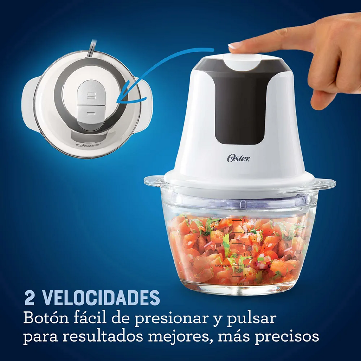 MINI PICADORA OSTER 3 TAZAS CON BOWL DE VIDRIO 2169812 - 8