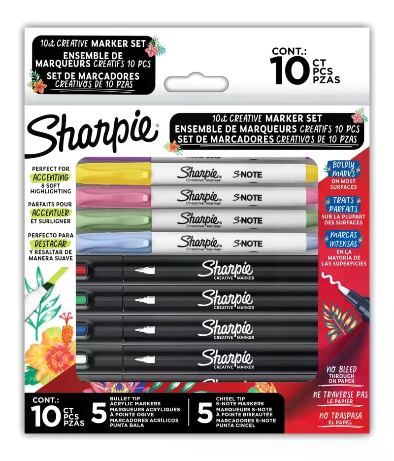 SET MARCADORES 5 SHARPIE ACRILICOS Y 5 SHARPIE S-NOTE - 1