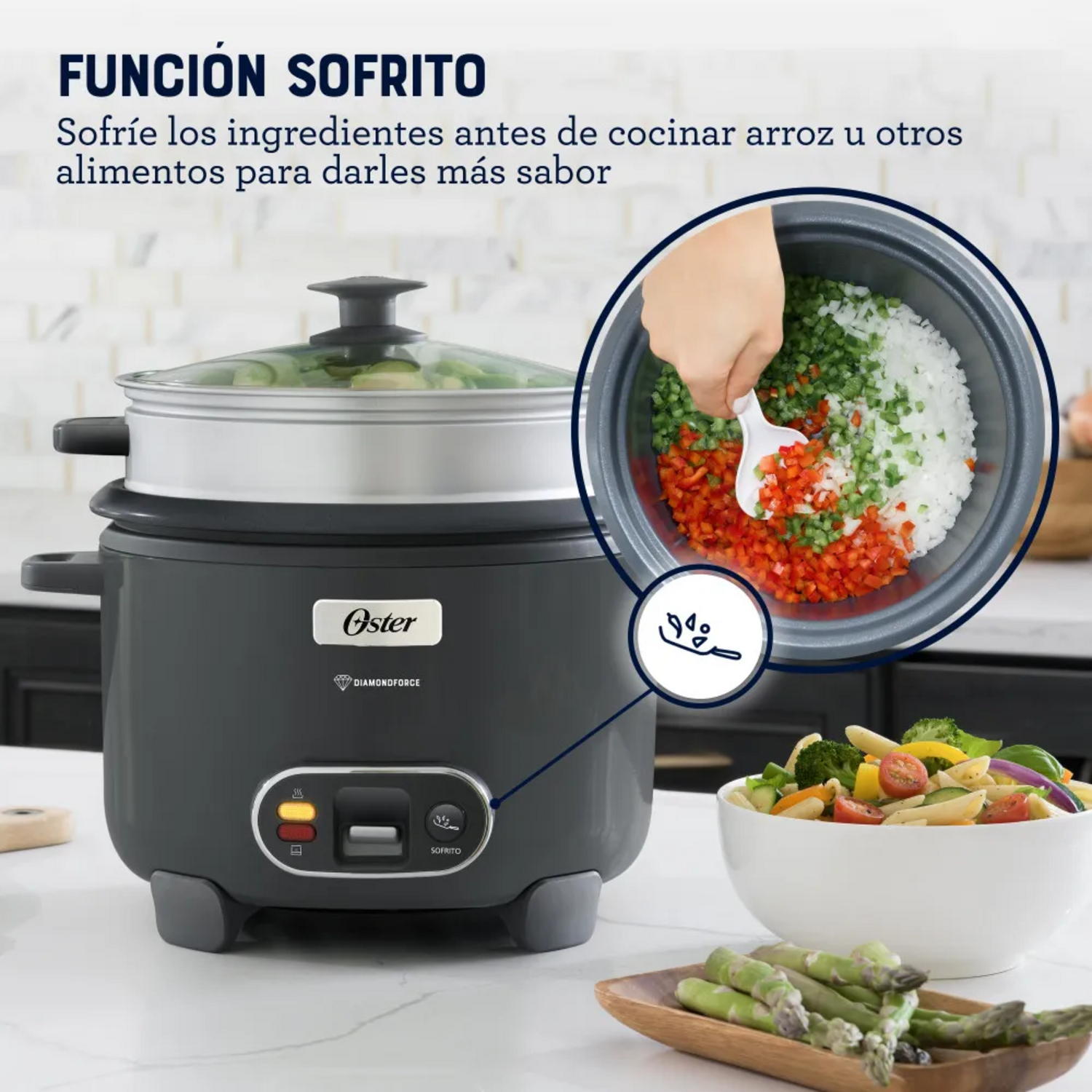 ARROCERA OSTER 10 TAZAS SOFRITO Y VAPORERA MOD 2212407 - 5