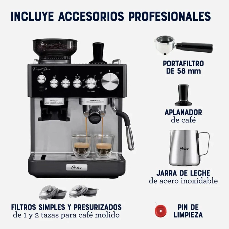 CAFETERA OSTER NUEVA PERFECT BREW CON MOLINILLO 2208823 NEGRO - 7