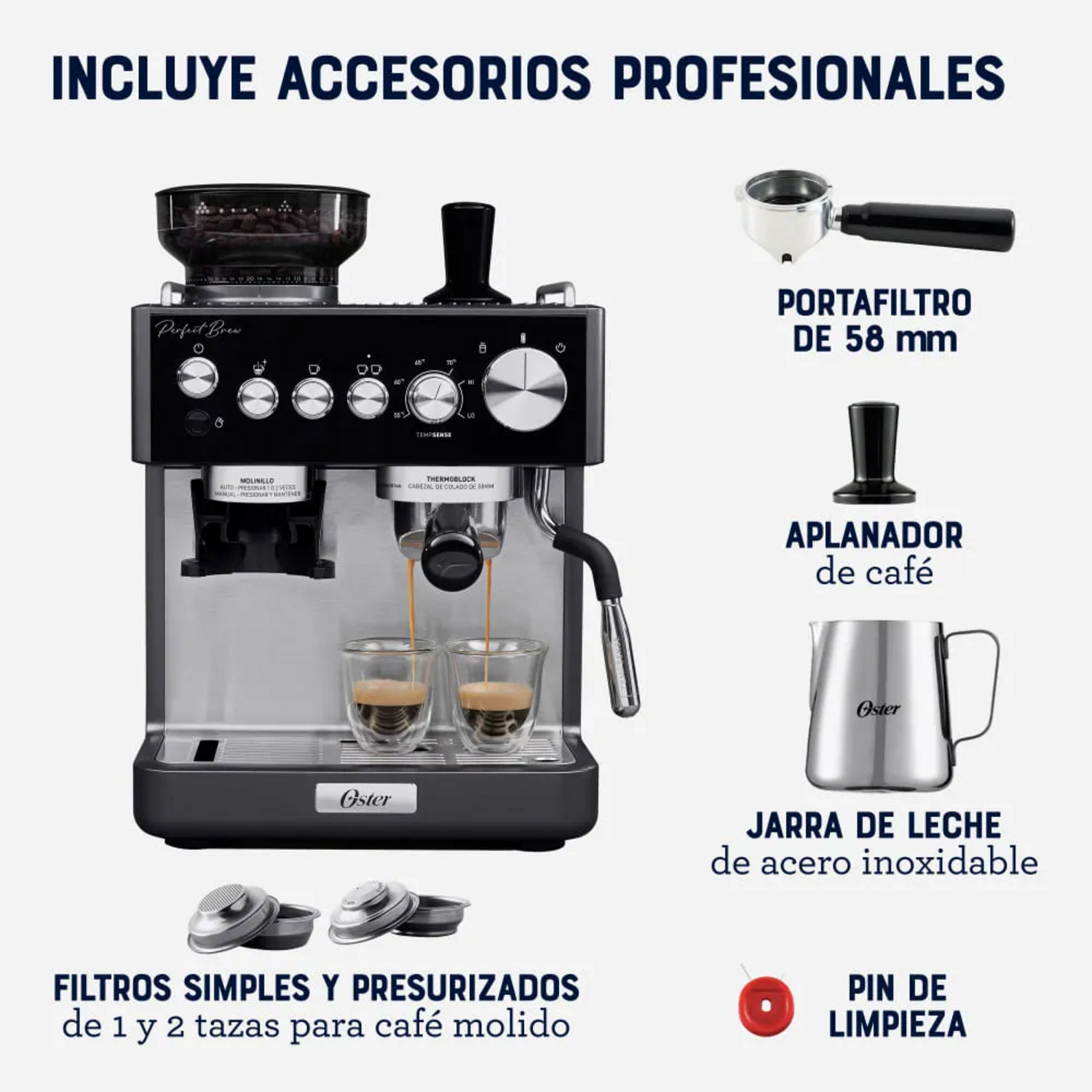 CAFETERA OSTER NUEVA PERFECT BREW CON MOLINILLO 2208823 - 8