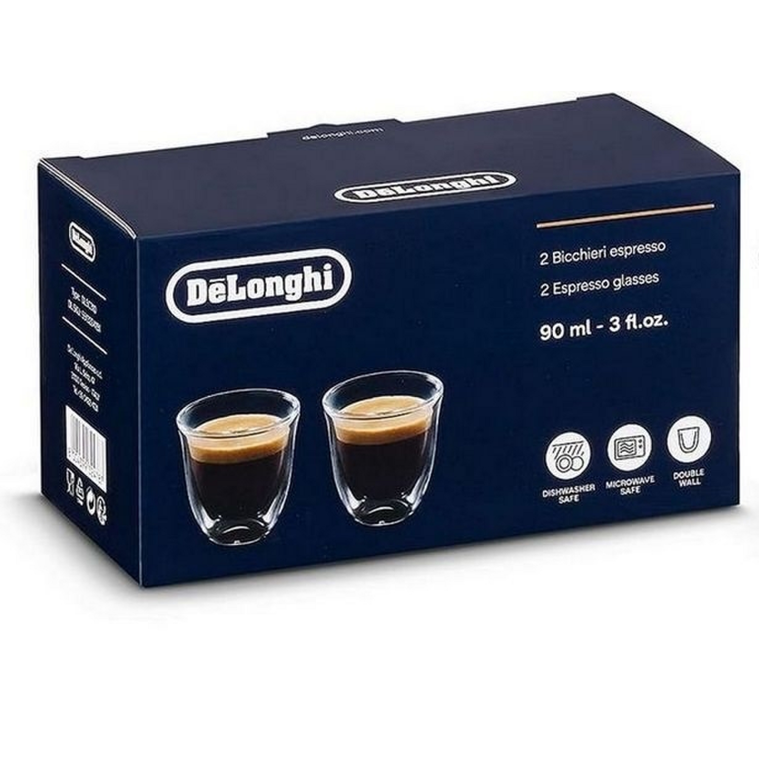 SET VASOS CAFE ESPRESSO DELONGHI 2 UNIDADES 90 ML - 3