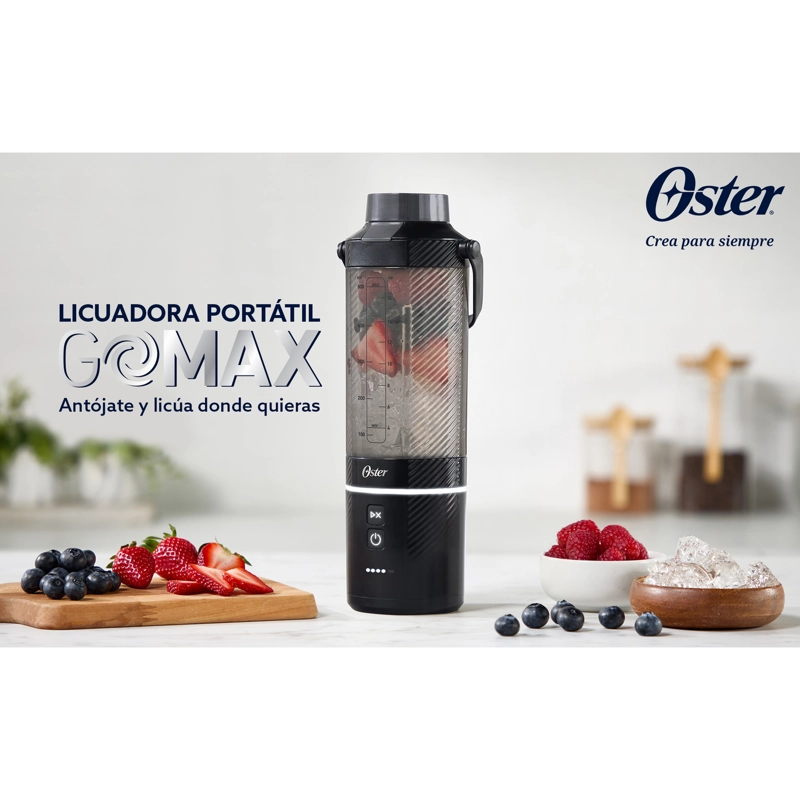 LICUADORA PORTATIL RECARGABLE OSTER GOMAX 590 ML NEGRO - 6