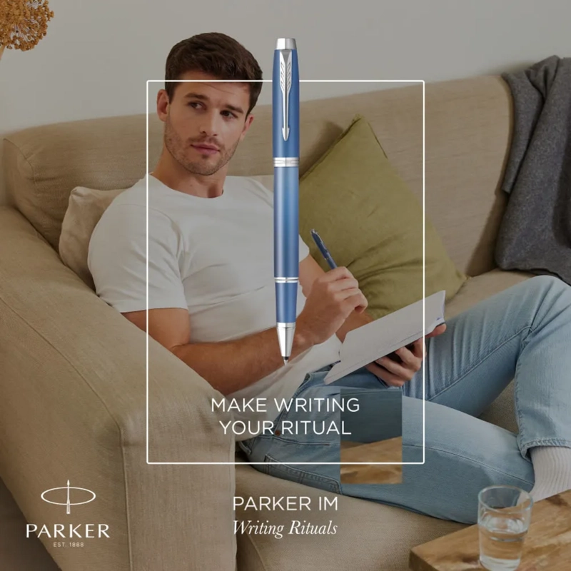 BOLIGRAFO ROLLERBALL PARKER IM WRITING RITUALS AZUL TIN NEG - 4