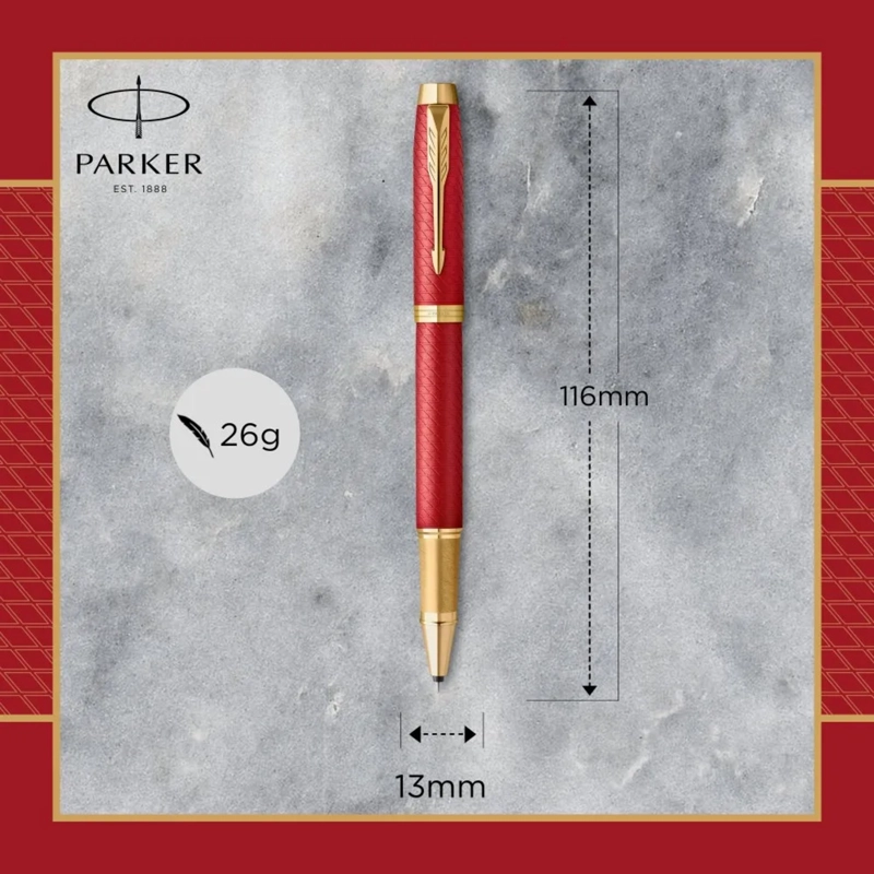 BOLIGRAFO ROLLERBALL PARKER IM PREMIUM ROJO TINTA NEGRA - 5