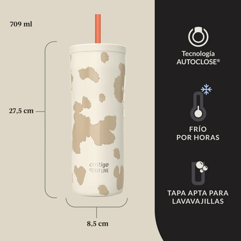 VASO TERMICO 20H FRIO CONTIGO ALLY LOVE SV 2 BLANCO 709 ML - 3
