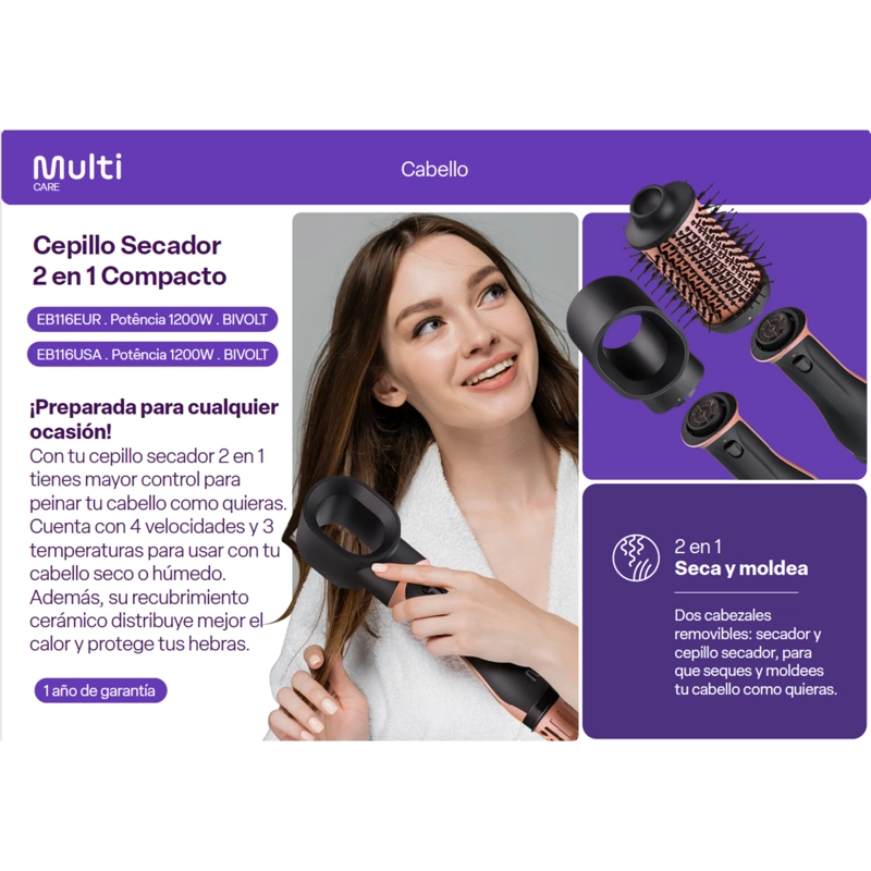 CEPILLO SECADOR 2 EN 1 MULTI COMPACTO EB116 - 4