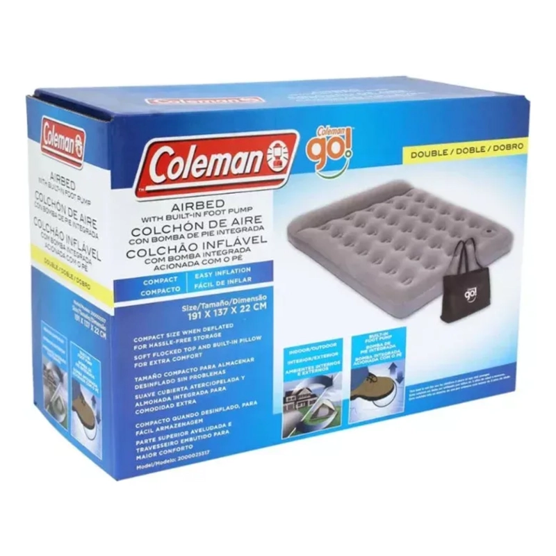 COLCHON INFLABLE COLEMAN 2 PLAZAS CON INFLADOR - 4