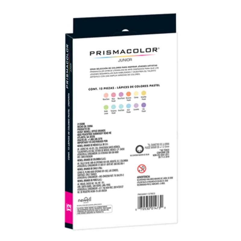 SET LAPICES DE COLORES PRISMACOLOR JUNIOR 12 UNIDADES PASTEL - 2