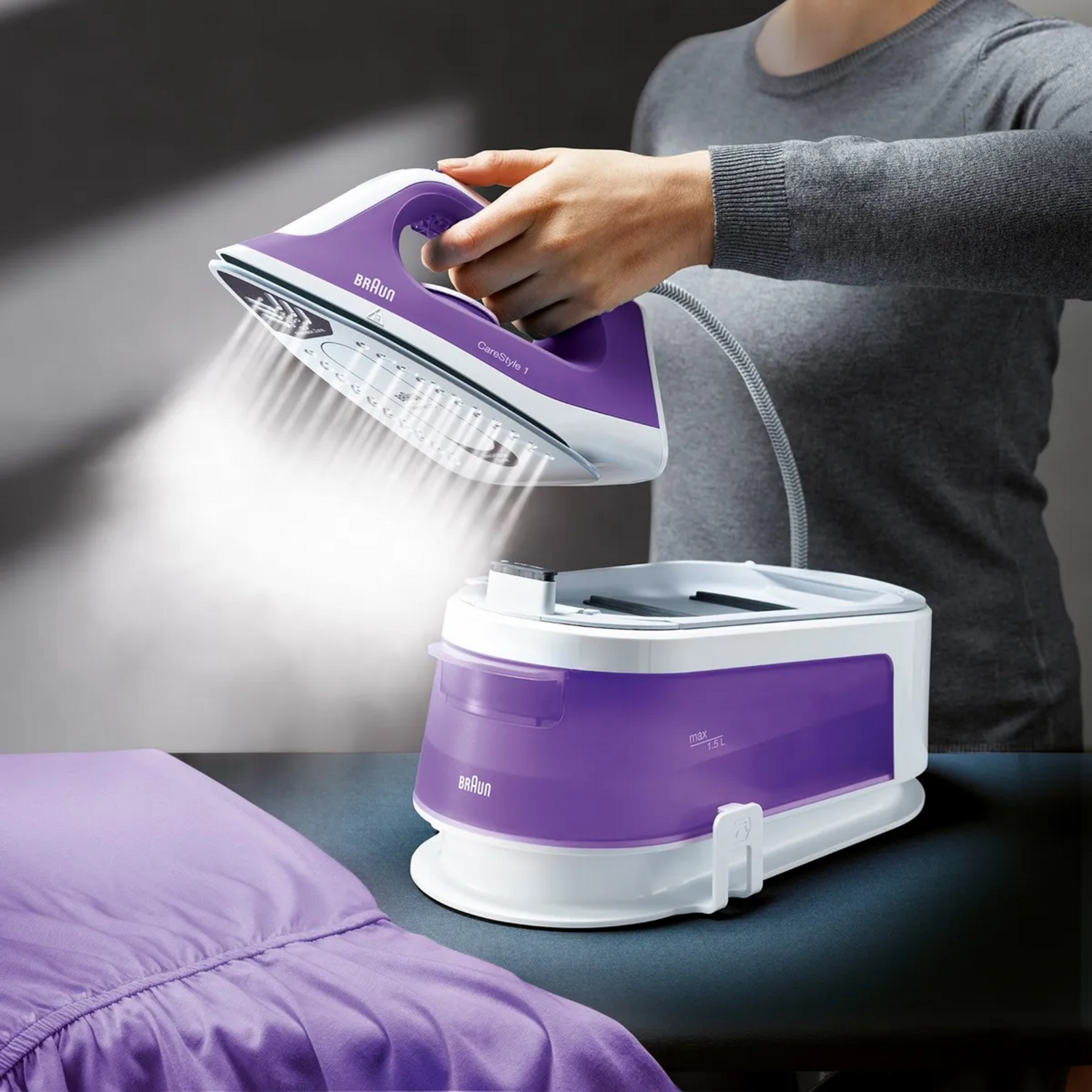 CENTRO PLANCHADO BRAUN CARESTYLE 1 VAPOR ALTA PRESION 6B - 8
