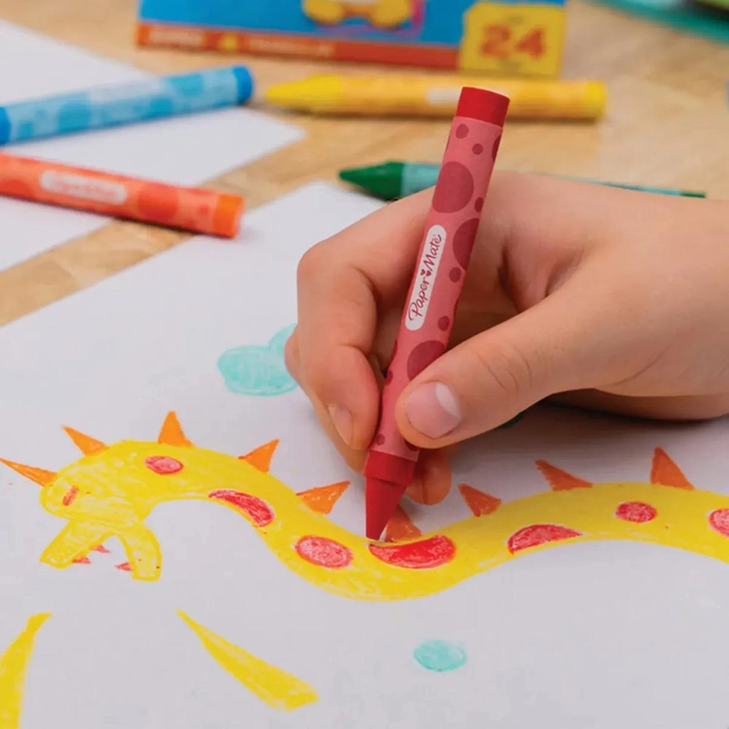 CRAYONES LAPICES DE CERA REDONDOS 12U PAPERMATE AZUL - 4