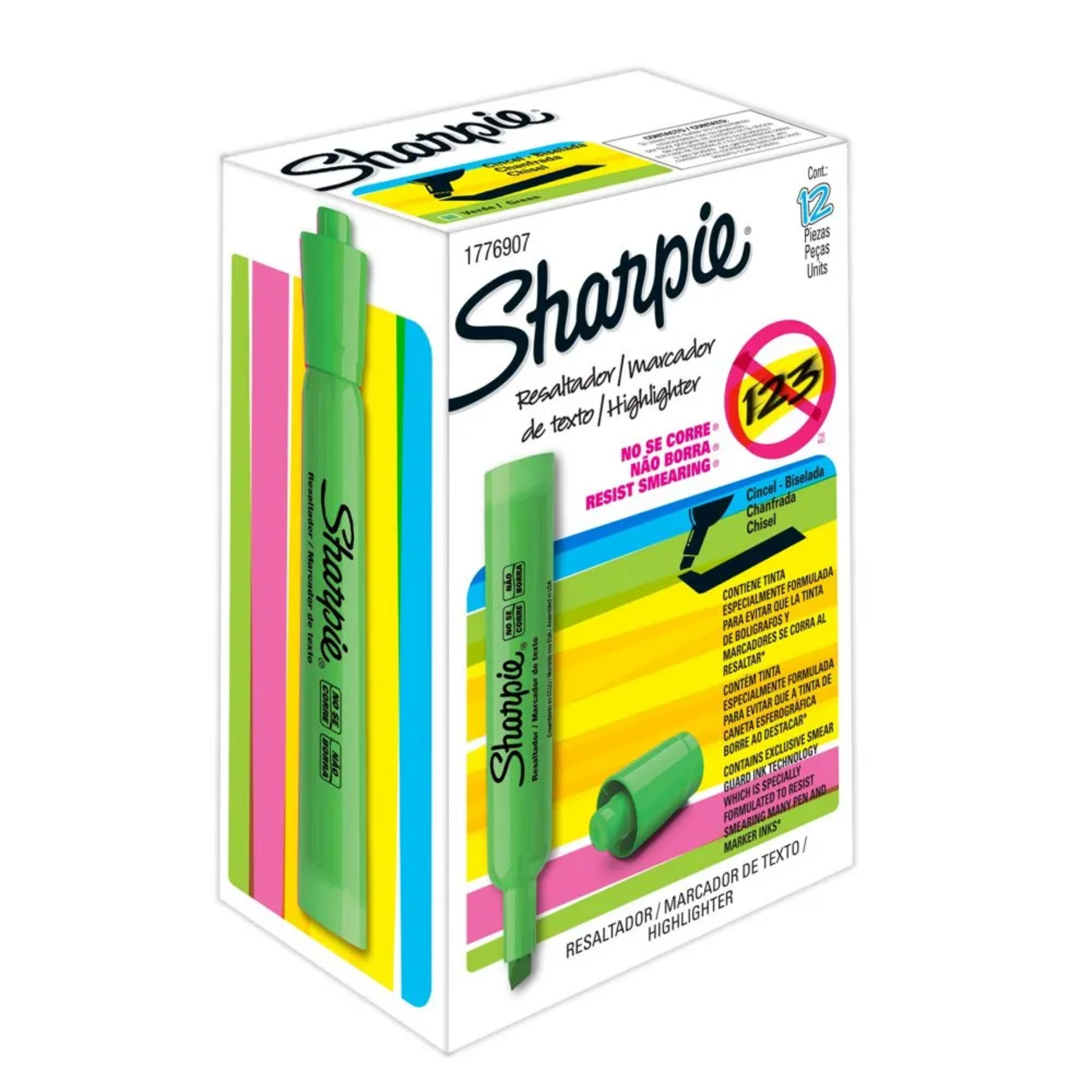 DESTACADOR SHARPIE TANK VERDE 25026B FLUOR BISELADO - 6