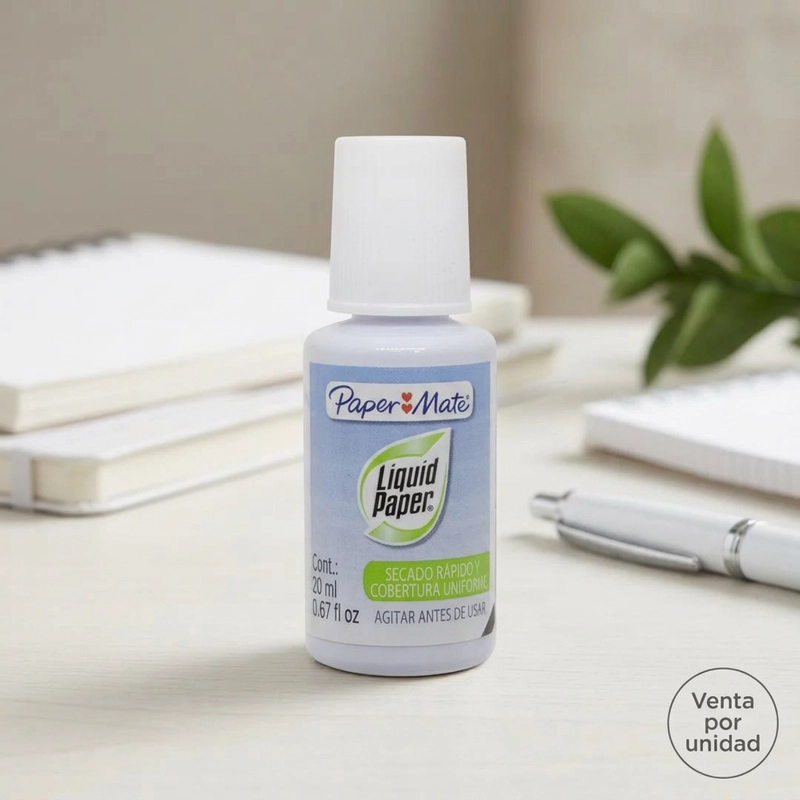 LIQUID PAPER BOTELLA 20 ML PAPER MATE BLANCO SECADO RAPIDO - 2