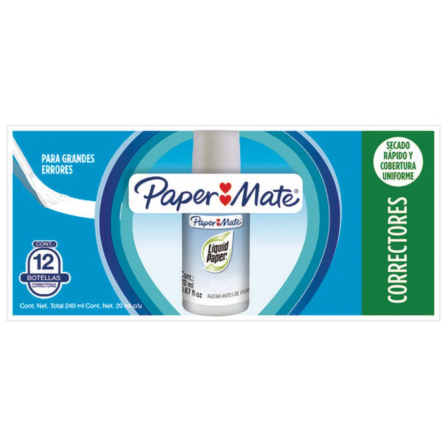 LIQUID PAPER BOTELLA 20 ML PAPER MATE BLANCO SECADO RAPIDO - 3