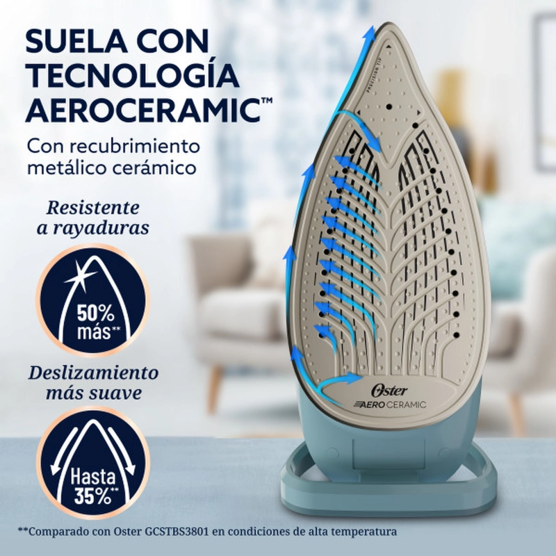 PLANCHA OSTER AEROGLIDE PLUS S7400 VAPOR 200GR 1600W - 5