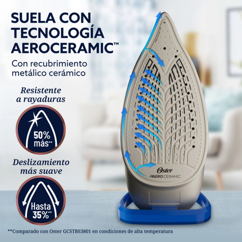 PLANCHA OSTER AEROGLIDE MAX S7800 VAPOR 200G MODO ECO - 5