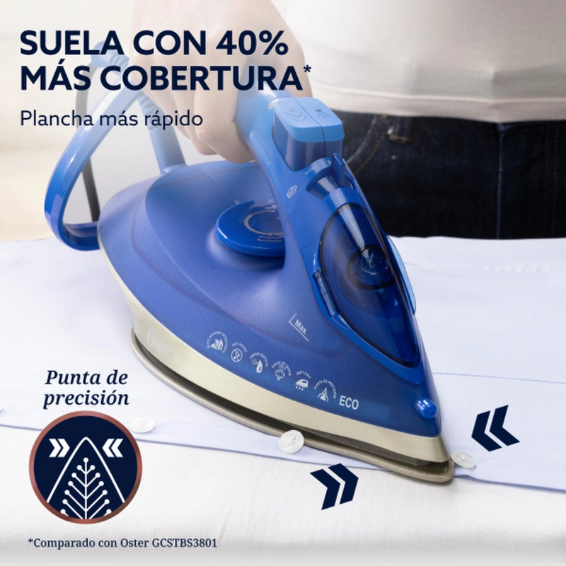PLANCHA OSTER AEROGLIDE MAX S7800 VAPOR 200G MODO ECO - 8