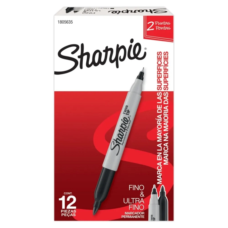 MARCADOR PERMANENTE SHARPIE DOBLE PUNTA NEGRO INDIVIDUAL - 3