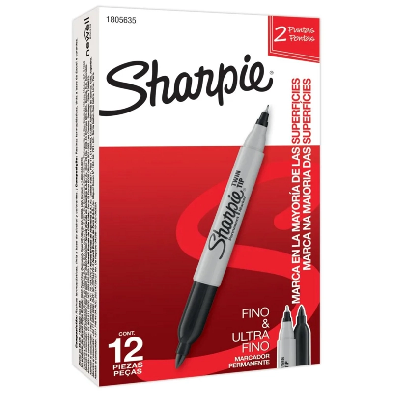 MARCADOR PERMANENTE SHARPIE DOBLE PUNTA NEGRO INDIVIDUAL - 4