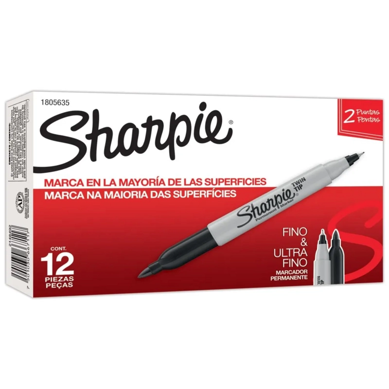 MARCADOR PERMANENTE SHARPIE DOBLE PUNTA NEGRO INDIVIDUAL - 5