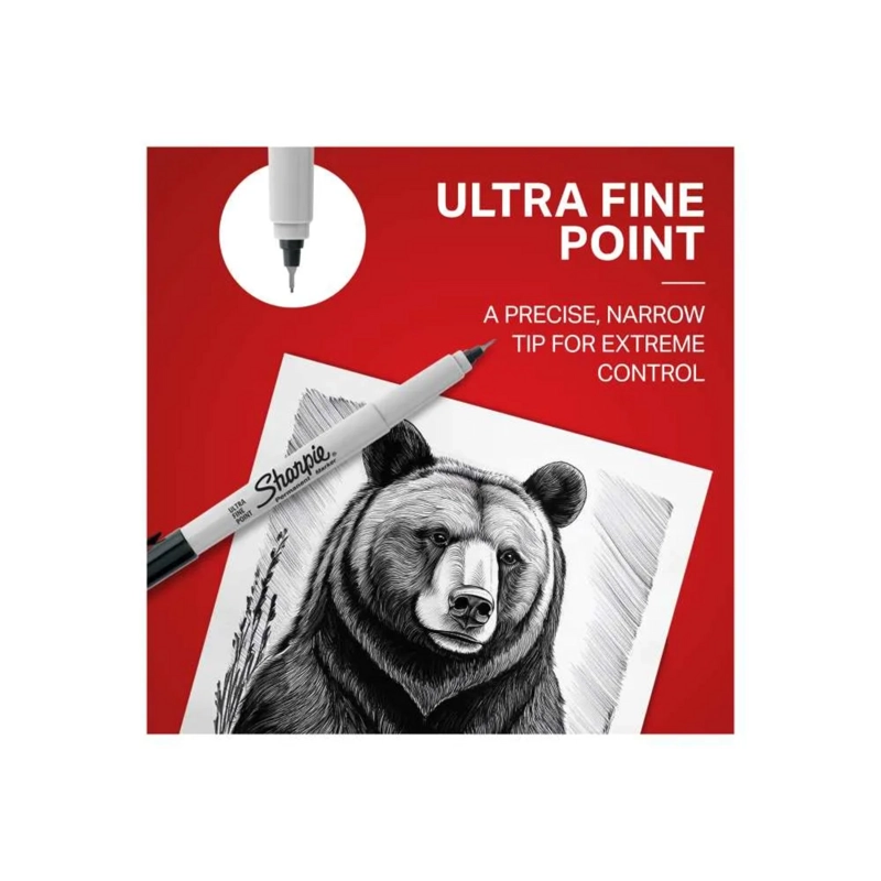 MARCADOR PERMANENTE SHARPIE PUNTA ULTRAFINA NEGRO INDIVIDUAL - 8