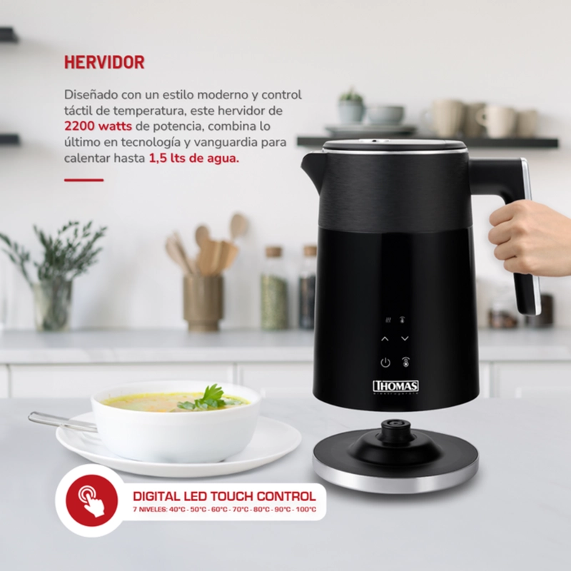 HERVIDOR THOMAS TH-6220DN 1.5L CONTROL TEMPERATURA - 4