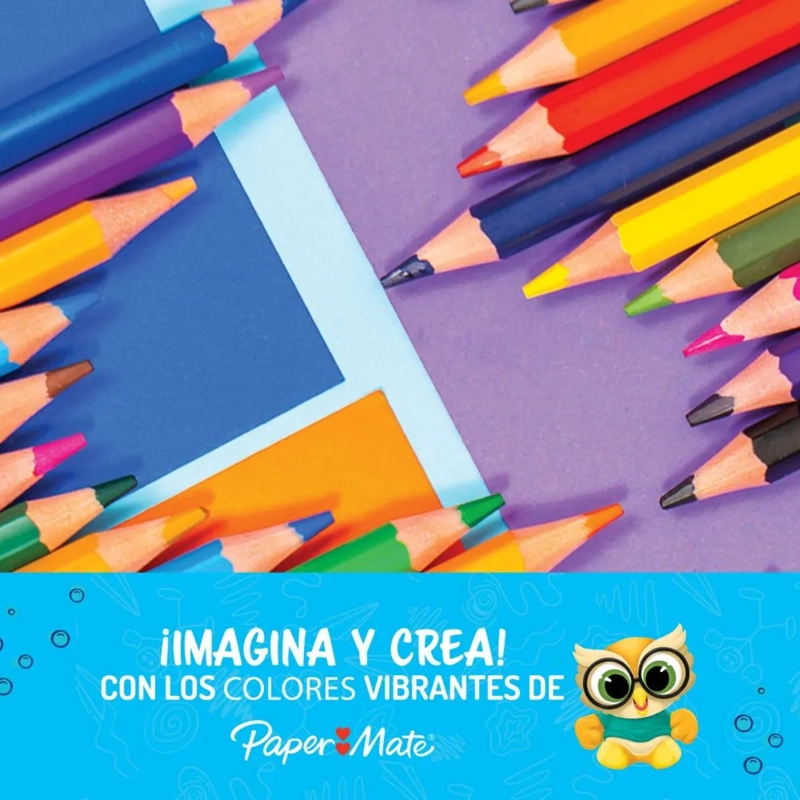 LAPICES COLORES HEXAGONALES PAPERMATE 12 COLOR + 3 GRAFITOS - 2