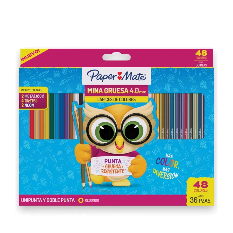 LAPICES PAPER MATE 36 COLORES 4.0MM 24U + 12 DOBLE PUNTA - 1