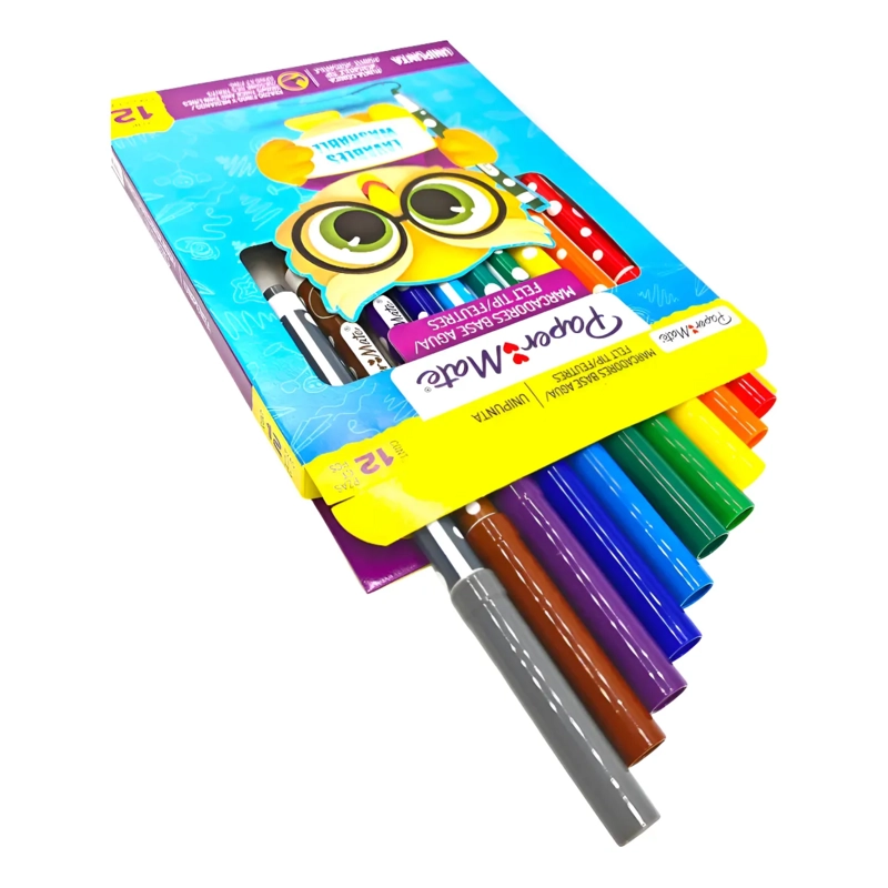 PLUMONES MARCADORES DELGADOS PAPERMATE 12 COLORES - 3
