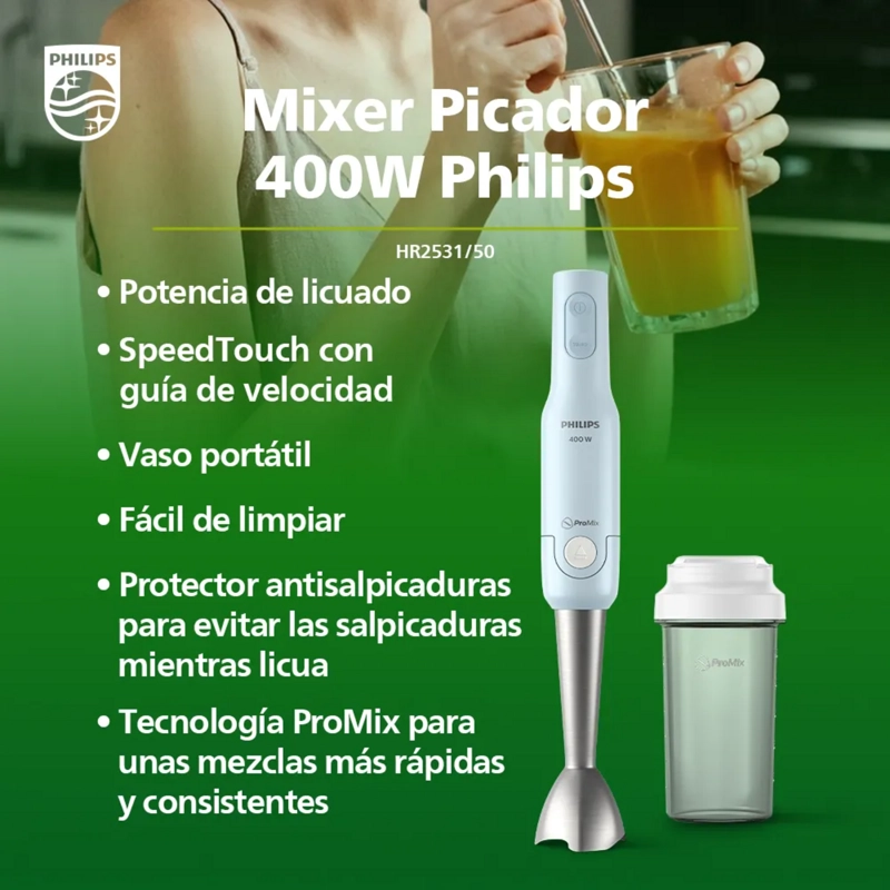 BATIDORA INMERSION MINIPIMER PHILIPS PROMIX HR2531 400W - 3