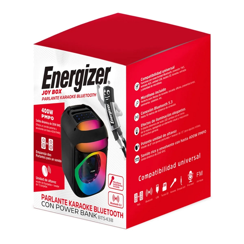PARLANTE KARAOKE ENERGIZER JOY BOX BTS438 - 6
