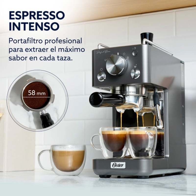 CAFETERA ESPRESSO OSTER PERFECT BREW 15 BARES 58 MM COMPACTA - 4