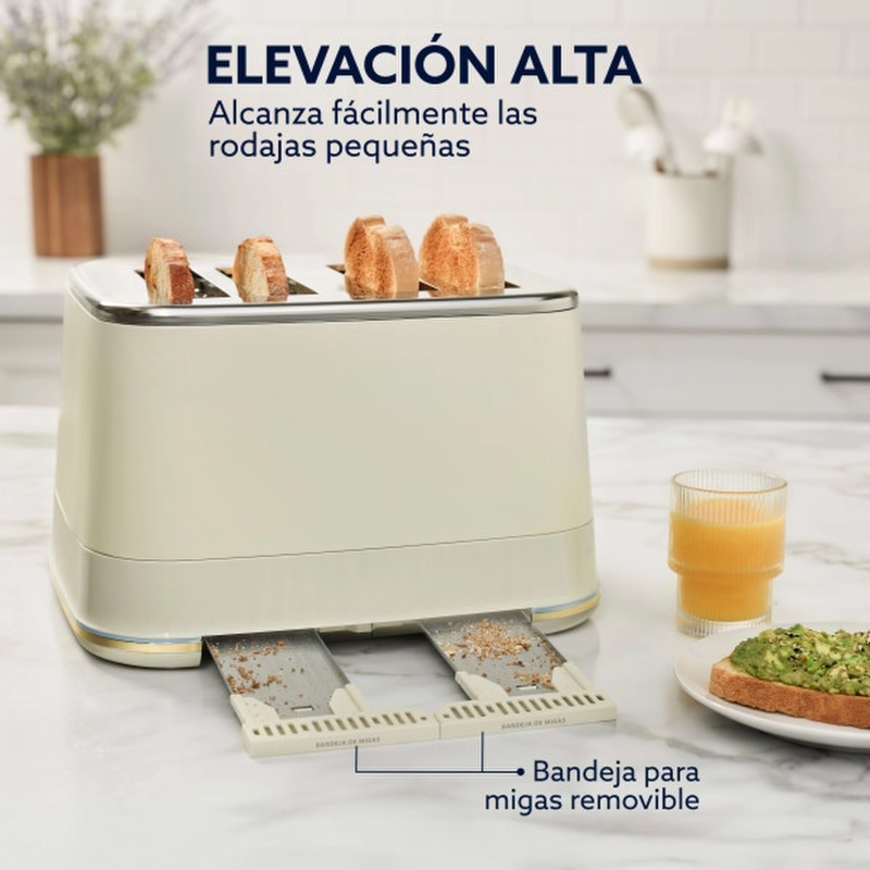 TOSTADOR OSTER PREMIUM BEIGE 4 REBANADAS LUCES BANDEJA MIGAS - 5