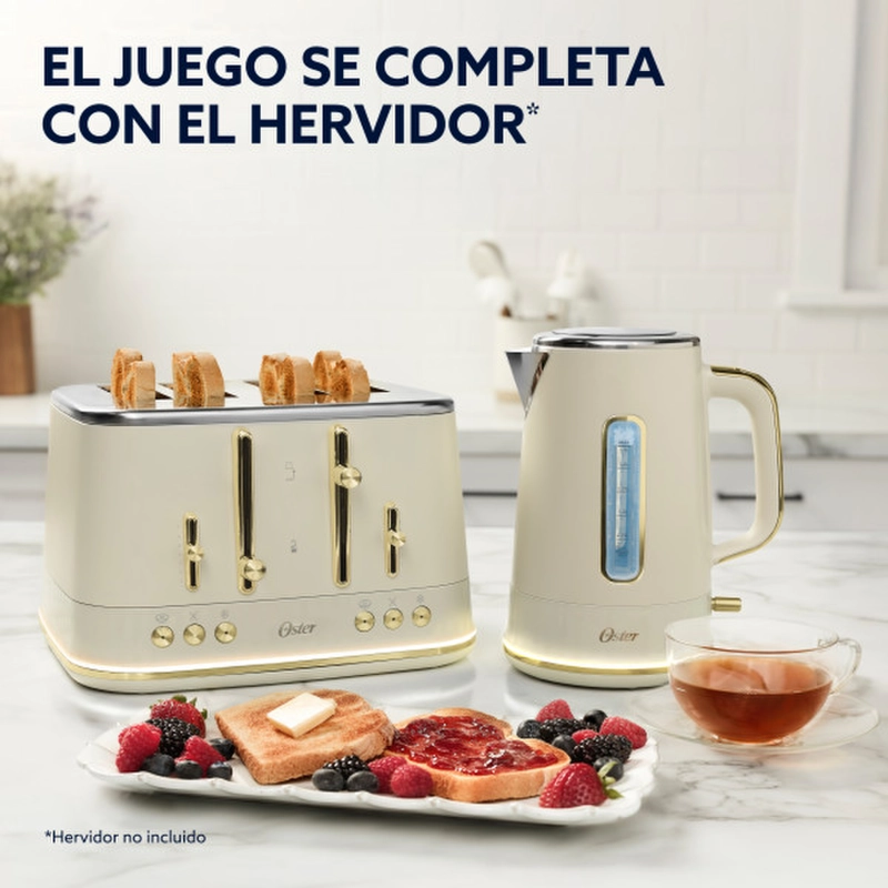 TOSTADOR OSTER PREMIUM BEIGE 4 REBANADAS LUCES BANDEJA MIGAS - 8