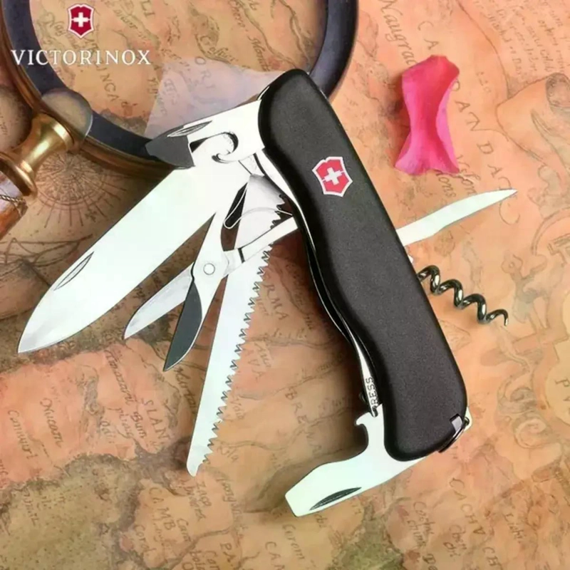 NAVAJA CORTAPLUMA VICTORINOX OUTRIDER HOJA BLOQUEABLE NEGRA NEGRO - 5