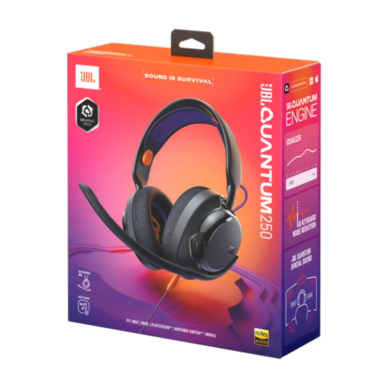 AUDIFONOS JBL QUANTUM 250 GAMER MULTIPLATAFORMA NEGRO - 2