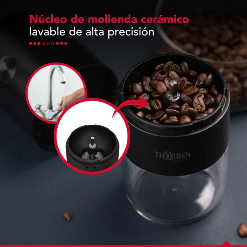 MOLINILLO CAFE  THORBEN USB-C INALAMBRICO MUELA CERAMICA - 6