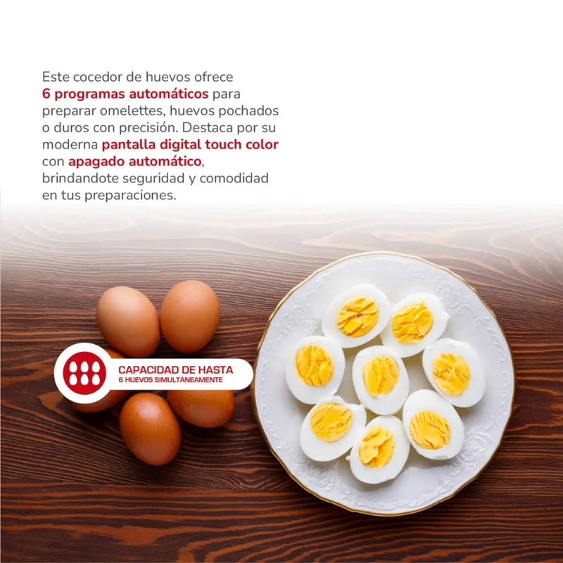 COCEDOR DE HUEVOS DIGITAL THOMAS TH-85DC TOUCH 6 PROGRAMAS - 3