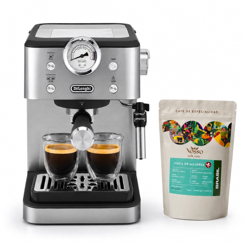 CAFETERA ESPRESSO DELONGHI EM450M 15 BAR + CAFE  MOLIDO 200G - 1