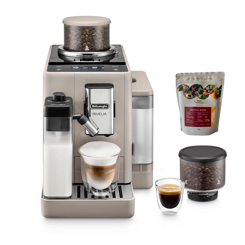 CAFETERA DELONGHI RIVELIA SUPERAUTOMATICA CAFE  250G BEIGE - 1