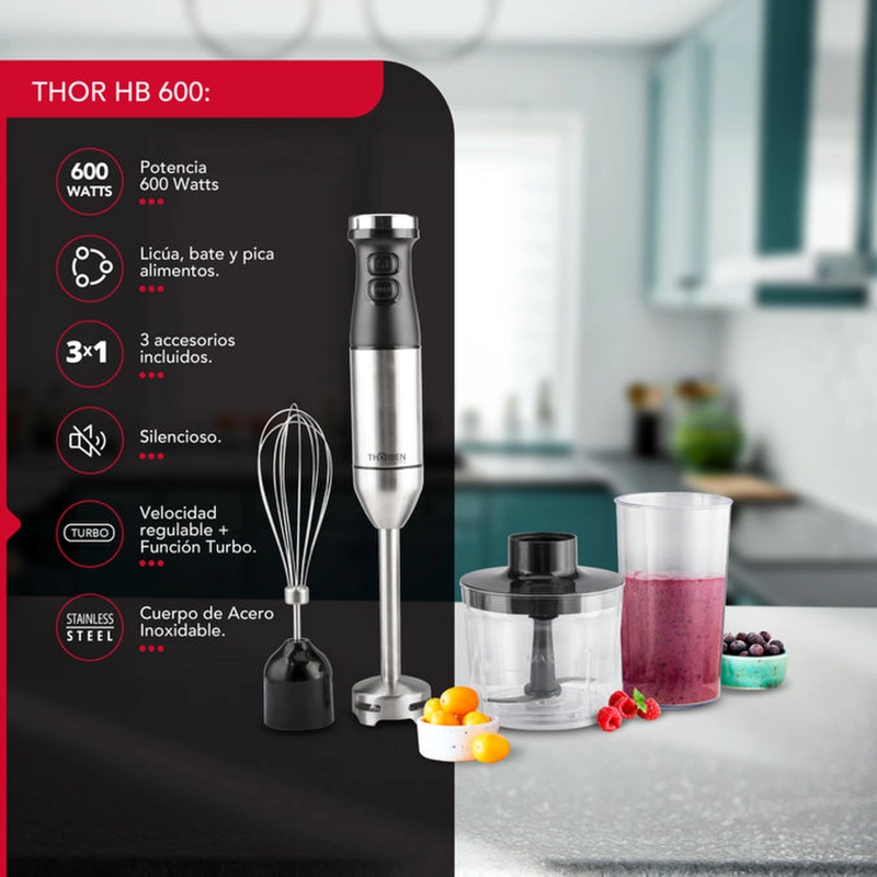 MINIPIMER THORBEN THOR HB 600 PICADORA BATIDOR VASO 700ML - 3